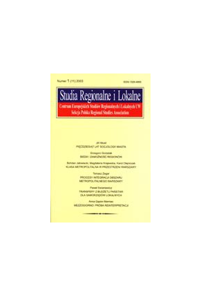 2003 STUDIA REGIONALNE I LOKALNE nr 1(11)