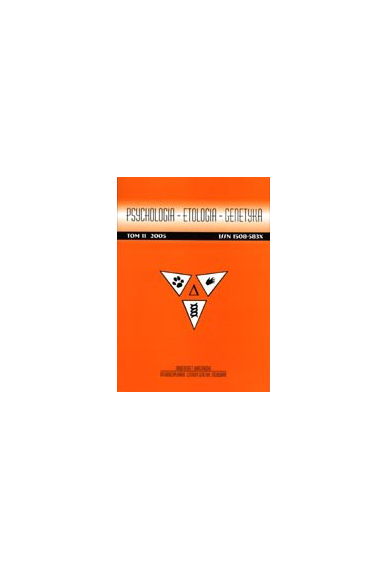 2005 PSYCHOLOGIA - ETOLOGIA - GENETYKA, t. 11
