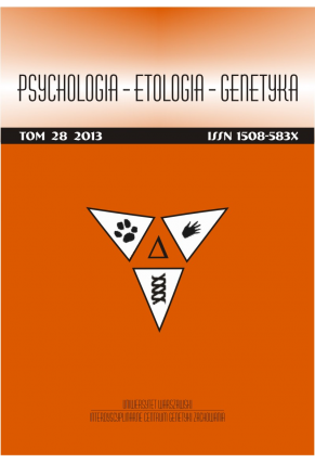 2013 PSYCHOLOGIA – ETOLOGIA – GENETYKA <br>t. 28 <br>Uwaga! Do kupienia także w PDFie!