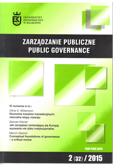 2015 ZARZĄDZANIE PUBLICZNE <br> nr 2 (32) <br>Uwaga! Do kupienia także w PDFie