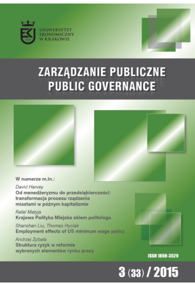 2015 ZARZĄDZANIE PUBLICZNE <br> nr 3 (33) <br>Uwaga! Do kupienia także w PDFie