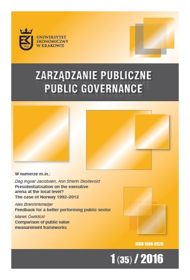 2016 ZARZĄDZANIE PUBLICZNE <br> nr 1 (35) <br>Uwaga! Do kupienia także w PDFie