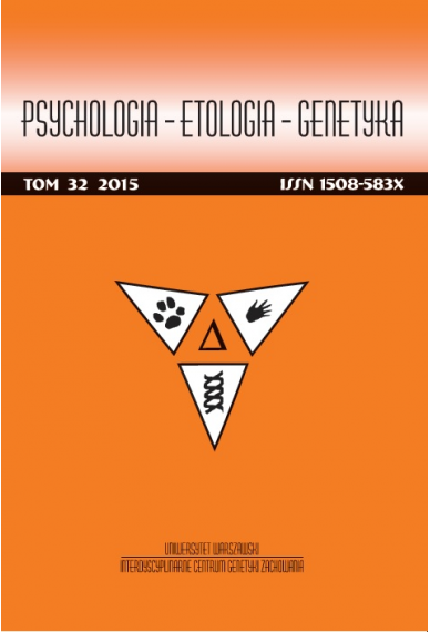 2015 PSYCHOLOGIA – ETOLOGIA – GENETYKA <br>t. 32 <br> UWAGA! Do kupienia także w PDFie