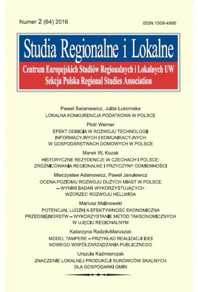 2016 STUDIA REGIONALNE I LOKALNE, NR 2 (64) <br> Uwaga! Do kupienia także w PDFie