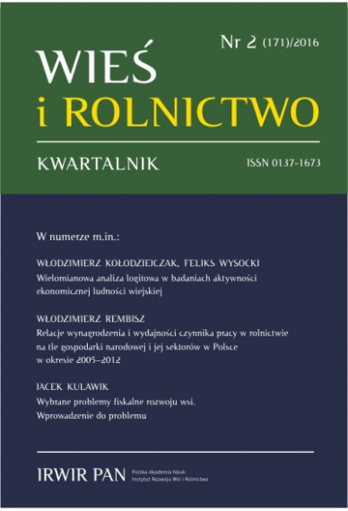 2016 WIEŚ I ROLNICTWO <br>t. 171, nr 2