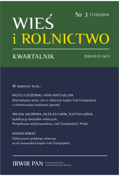 2016 WIEŚ I ROLNICTWO <br>t. 172, nr 3