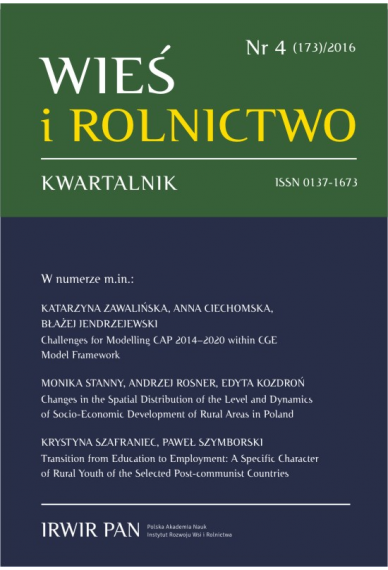 2016 WIEŚ I ROLNICTWO <br>t. 173, nr 4