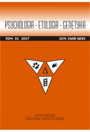 2017 PSYCHOLOGIA – ETOLOGIA – GENETYKA <br>t. 35 <br>UWAGA, do kupienia także w PDFie!
