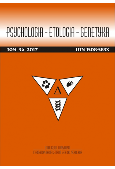 2017 PSYCHOLOGIA – ETOLOGIA – GENETYKA <br>t. 36  <br>UWAGA, do kupienia także w PDFie!