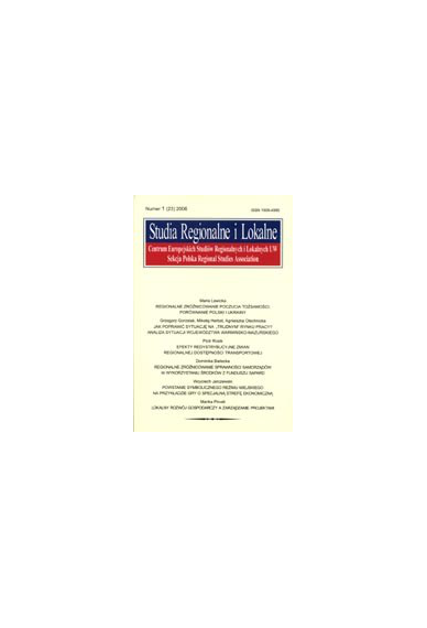 2006 STUDIA REGIONALNE I LOKALNE nr 1 (23) <br>UWAGA!!! Do kupienia także w PDFie