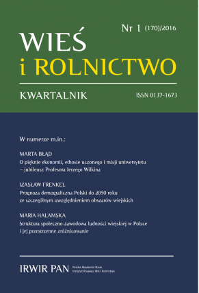 2016 WIEŚ I ROLNICTWO <br>t. 170, nr 1