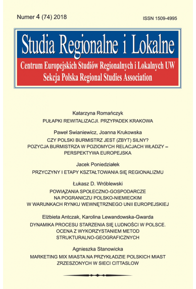 2018 STUDIA REGIONALNE I LOKALNE, NR 4 (74) <br> Uwaga! Do kupienia także w PDFie