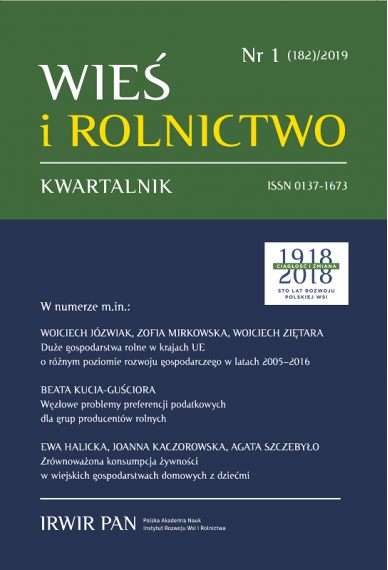 2019 WIEŚ I ROLNICTWO <br>t. 182, nr 1