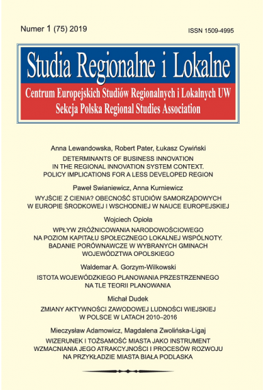2019 STUDIA REGIONALNE I LOKALNE, NR 1 (75)<br>Uwaga! Do kupienia także w PDFie