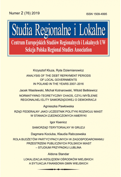 2019 STUDIA REGIONALNE I LOKALNE, NR 2 (76)<br>Uwaga! Do kupienia także w PDFie