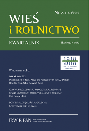2019 WIEŚ I ROLNICTWO<br> t. 182, nr 1<br> UWAGA, do kupienia także w PDFie!