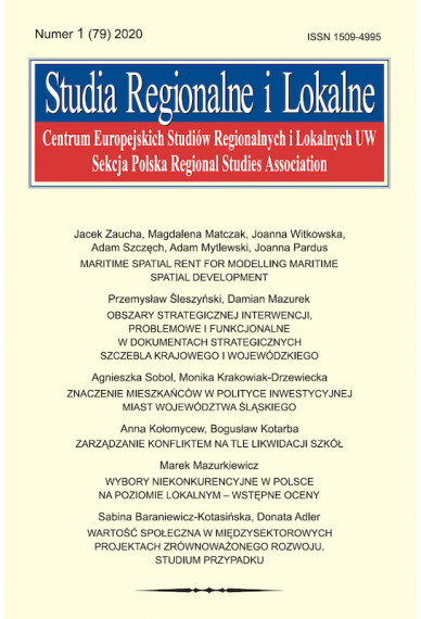 2020 STUDIA REGIONALNE I LOKALNE, NR 1 (79)<br> Uwaga! Do kupienia także w PDFie